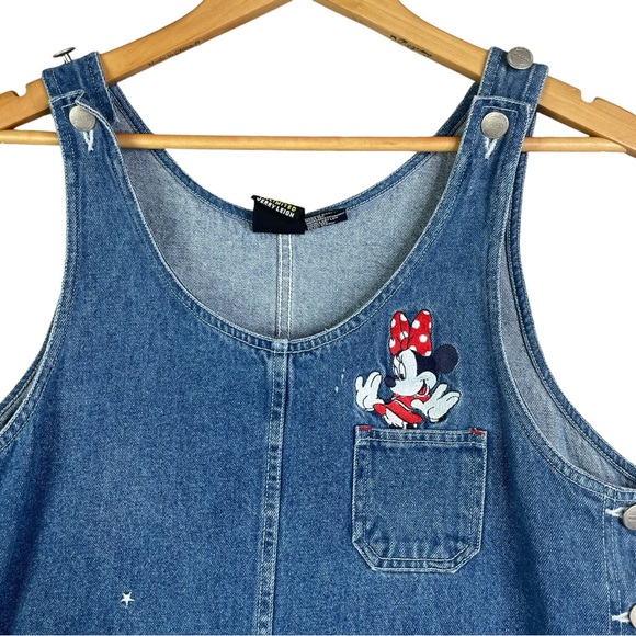 Vintage Disney Mickey Mouse Denim Skirt Overalls Jerry Leigh Sz M Minnie Mouse - Picture 3 of 13